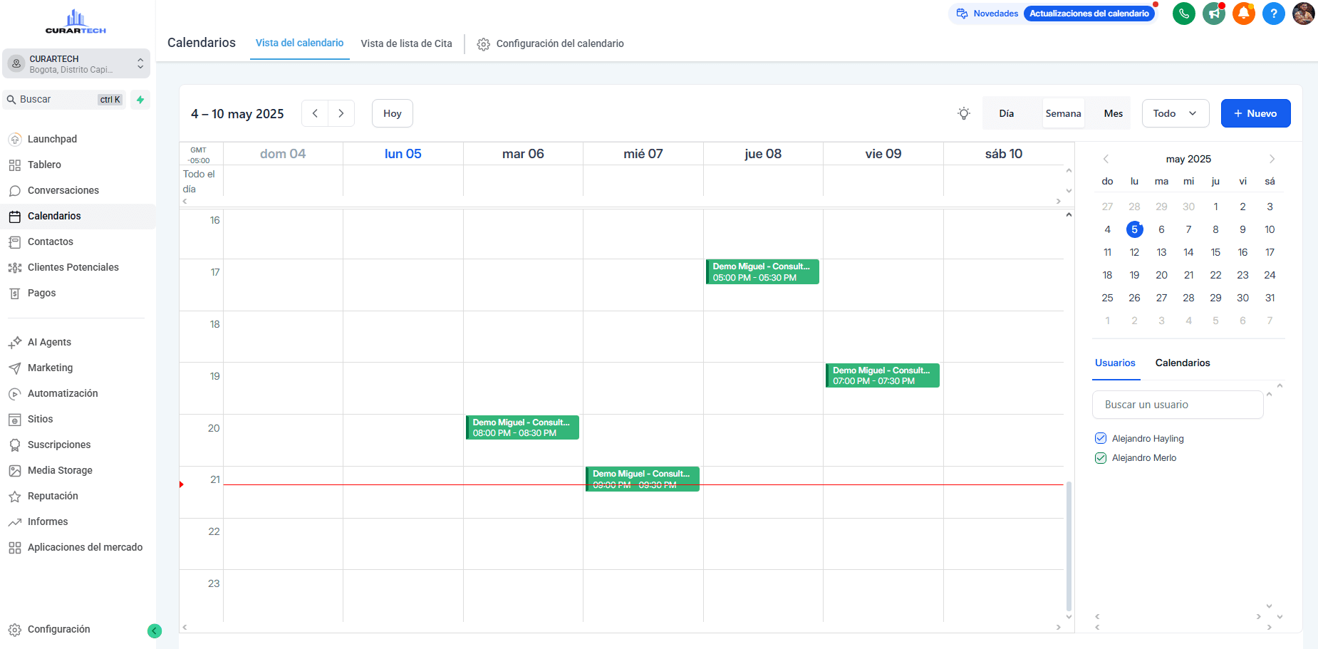 CurarTech Calendario